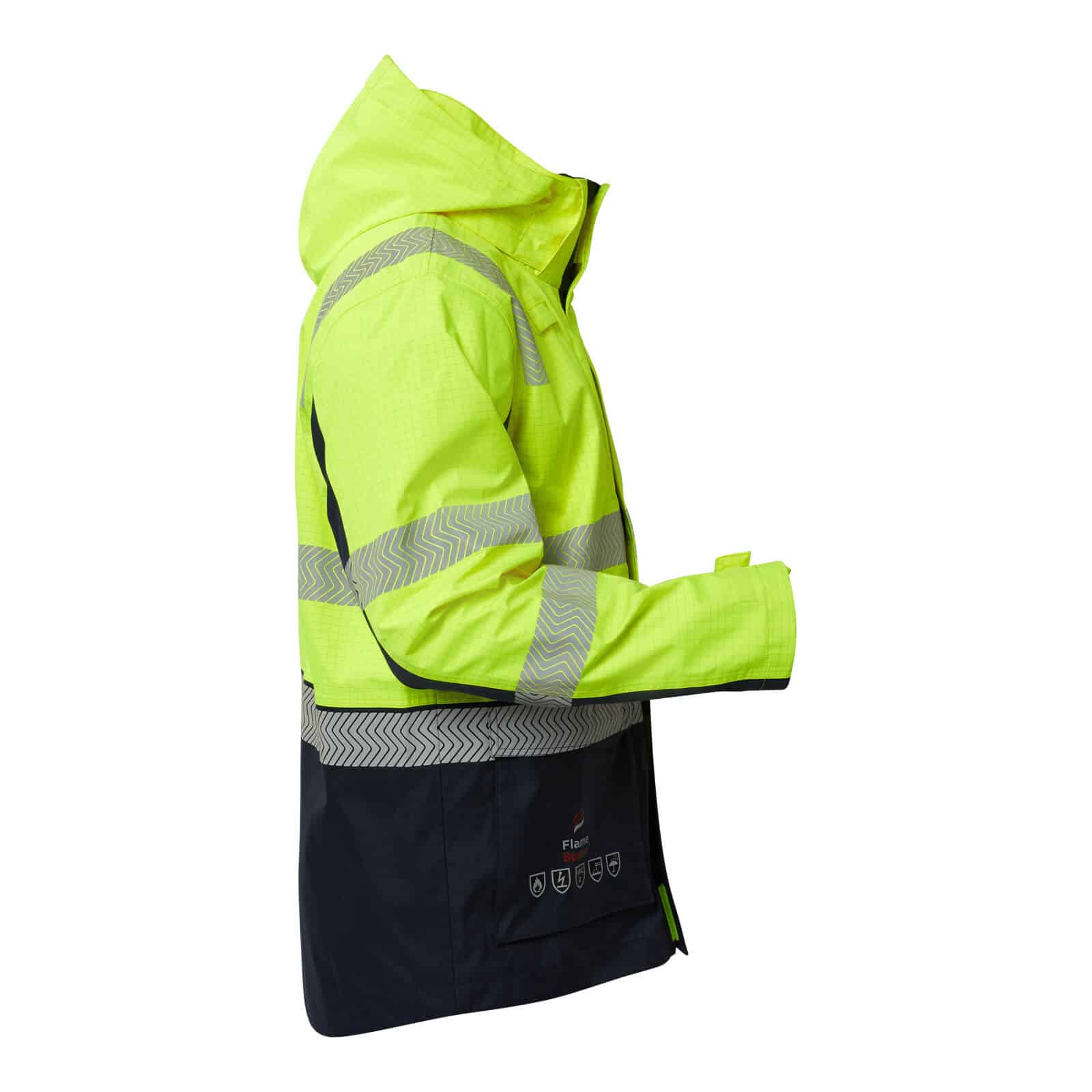 Flamebuster FJV032 FR Hi vis Wet Weather 3-in-1 Segmented Reflective Jacket