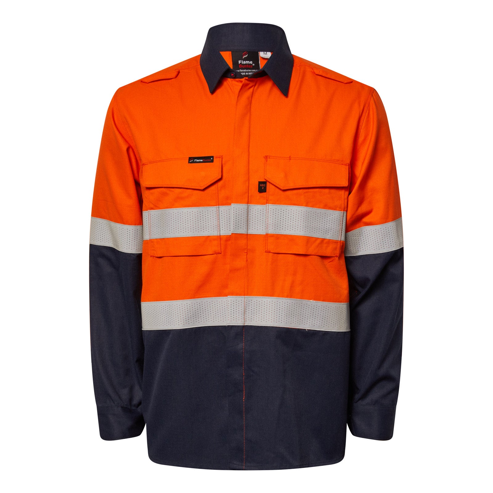 Flamebuster FSV014A Torrent HRC2 Men's Hi vis Two Tone Front Shirt With FR Reflective Tape