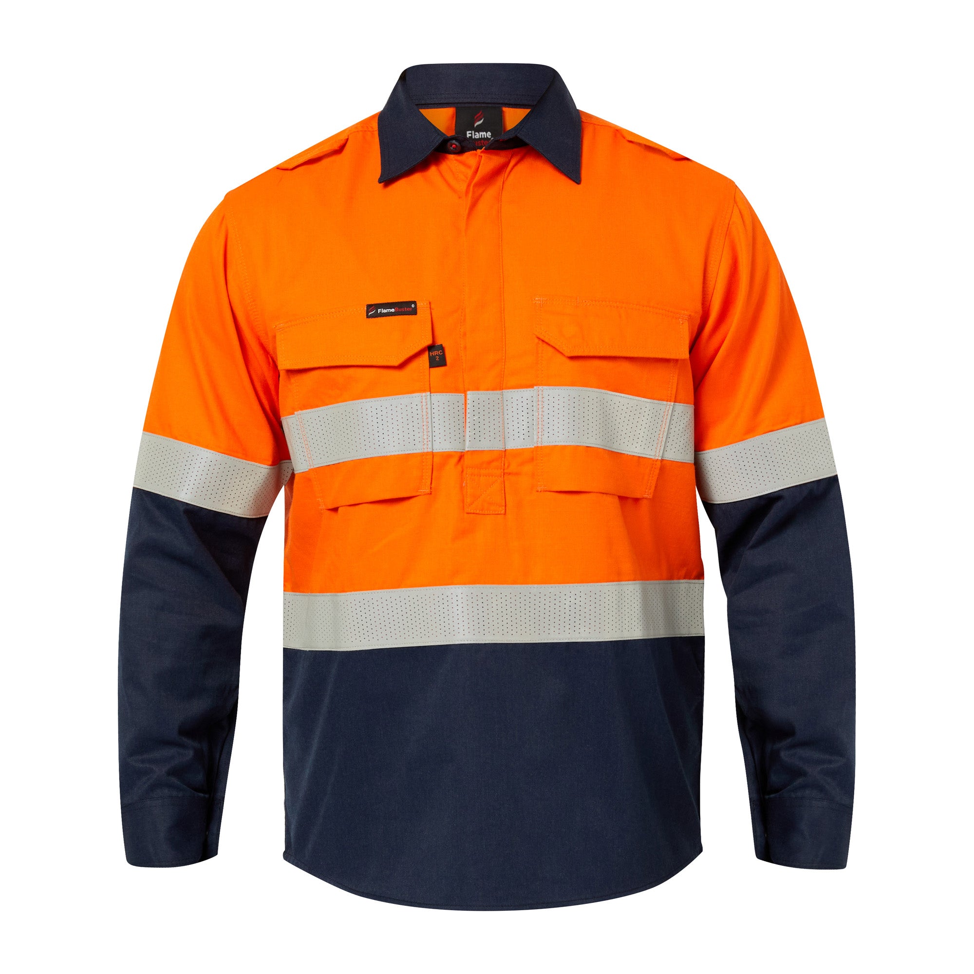 Flamebuster FSV015A Torrent HRC2 Men's Hi vis Two Tone Front Shirt With FR Reflective Tape