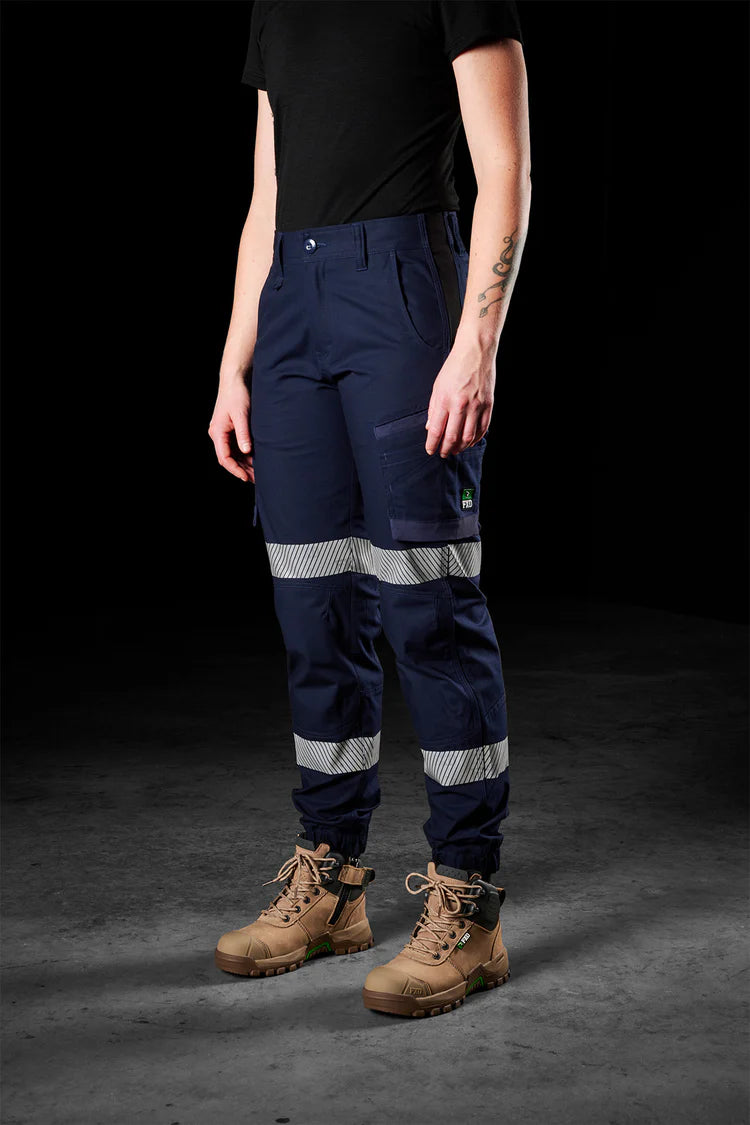 FXD WP-8WT Reflective Cuffed Stretch Ripstop Work Pants-Navy