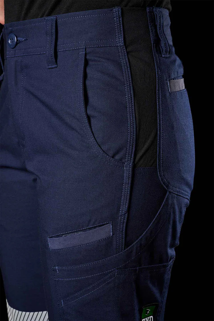 FXD WP-8WT Women's Reflective Cuffed Stretch Ripstop Work Pants-Navy