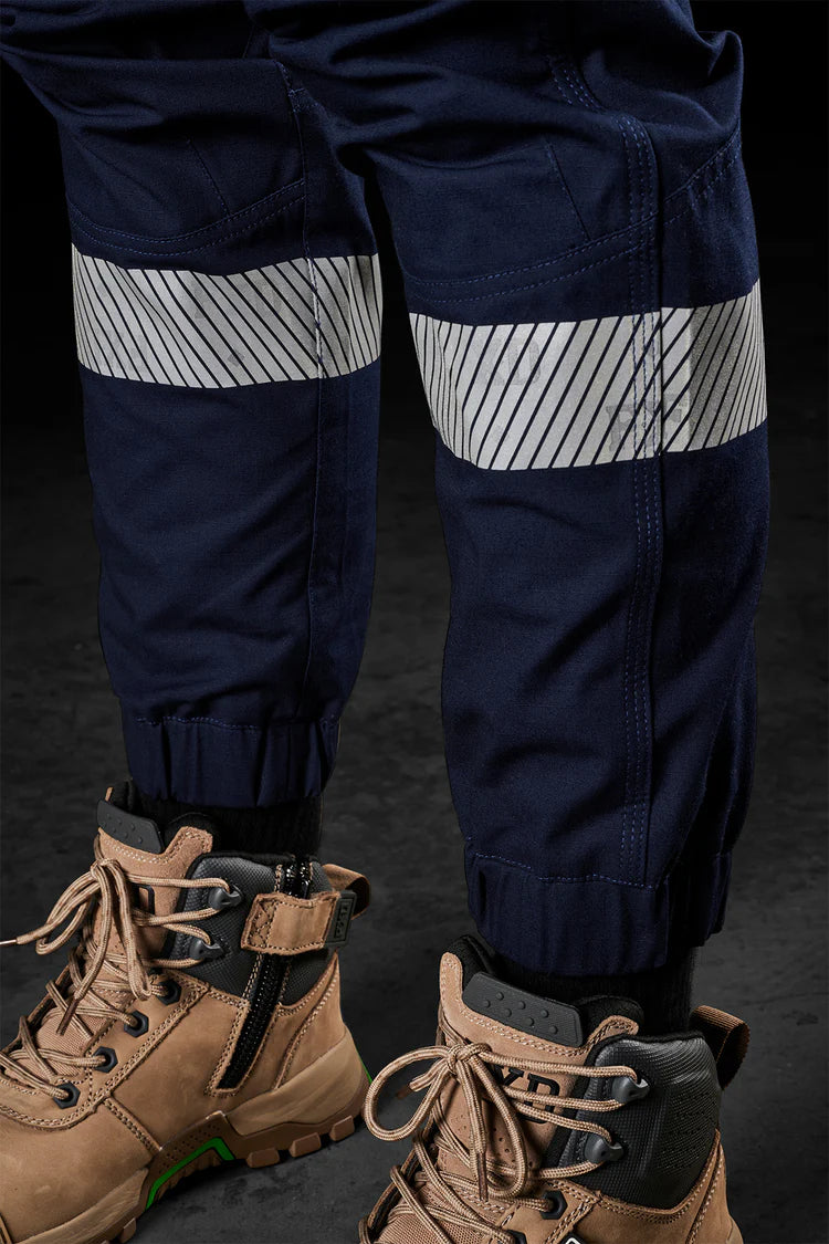 FXD WP-8WT Women's Reflective Cuffed Stretch Ripstop Work Pants-Navy