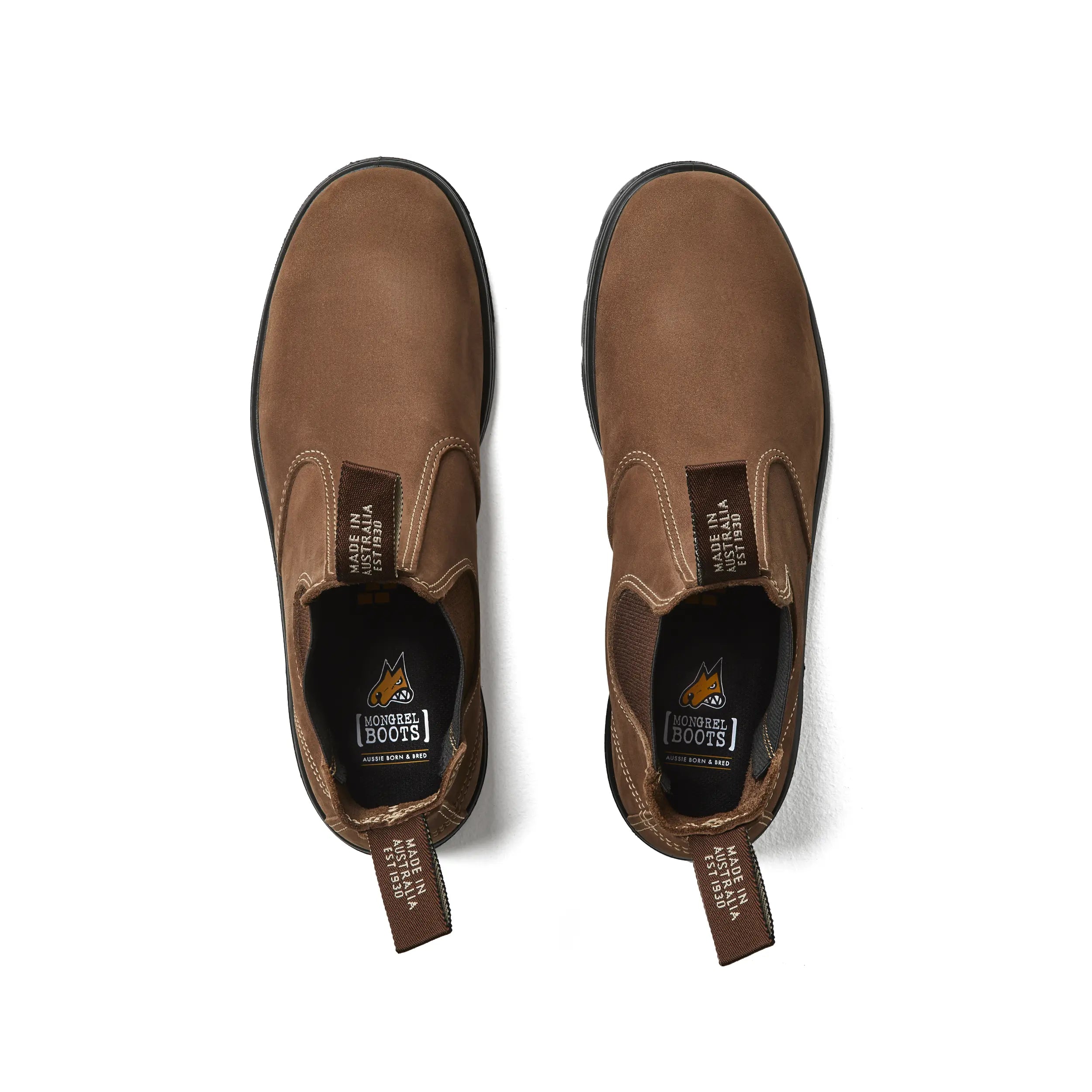 Mongrel K91070 K9 Slip On Non Safety Boots-Brown
