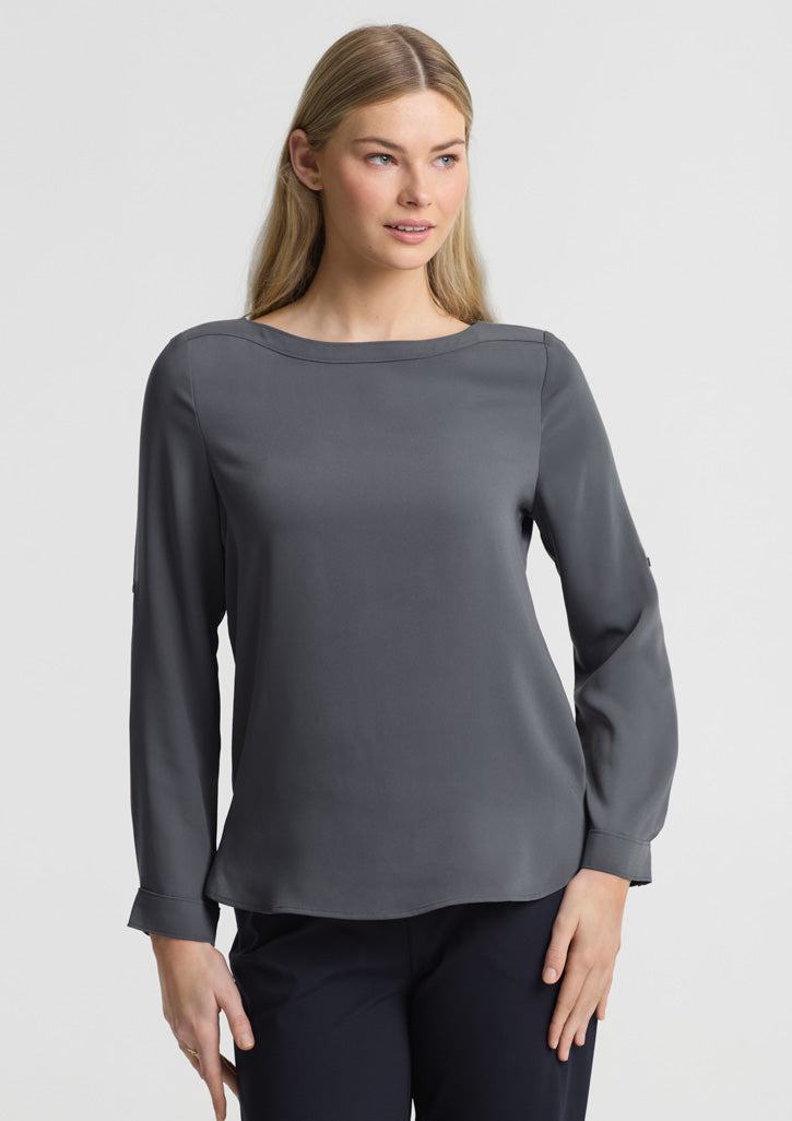 Biz Collection S828LL Ladies Madison Boatneck Blouse