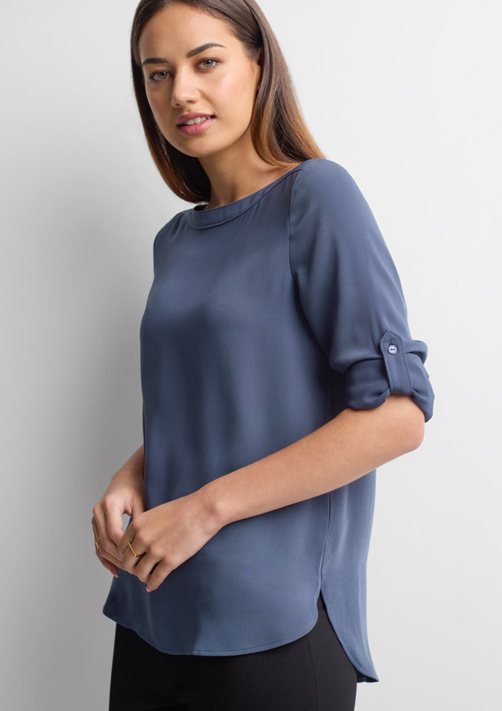 Biz Collection S828LL Ladies Madison Boatneck Blouse