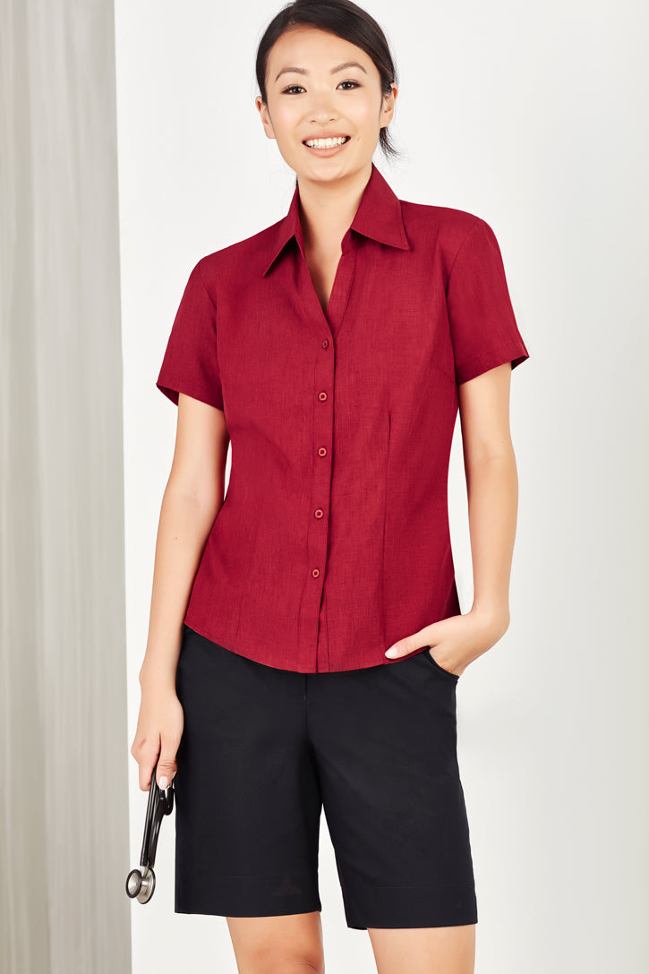 Biz care LB3601 Oasis Ladies Plain Short Sleeve Shirt