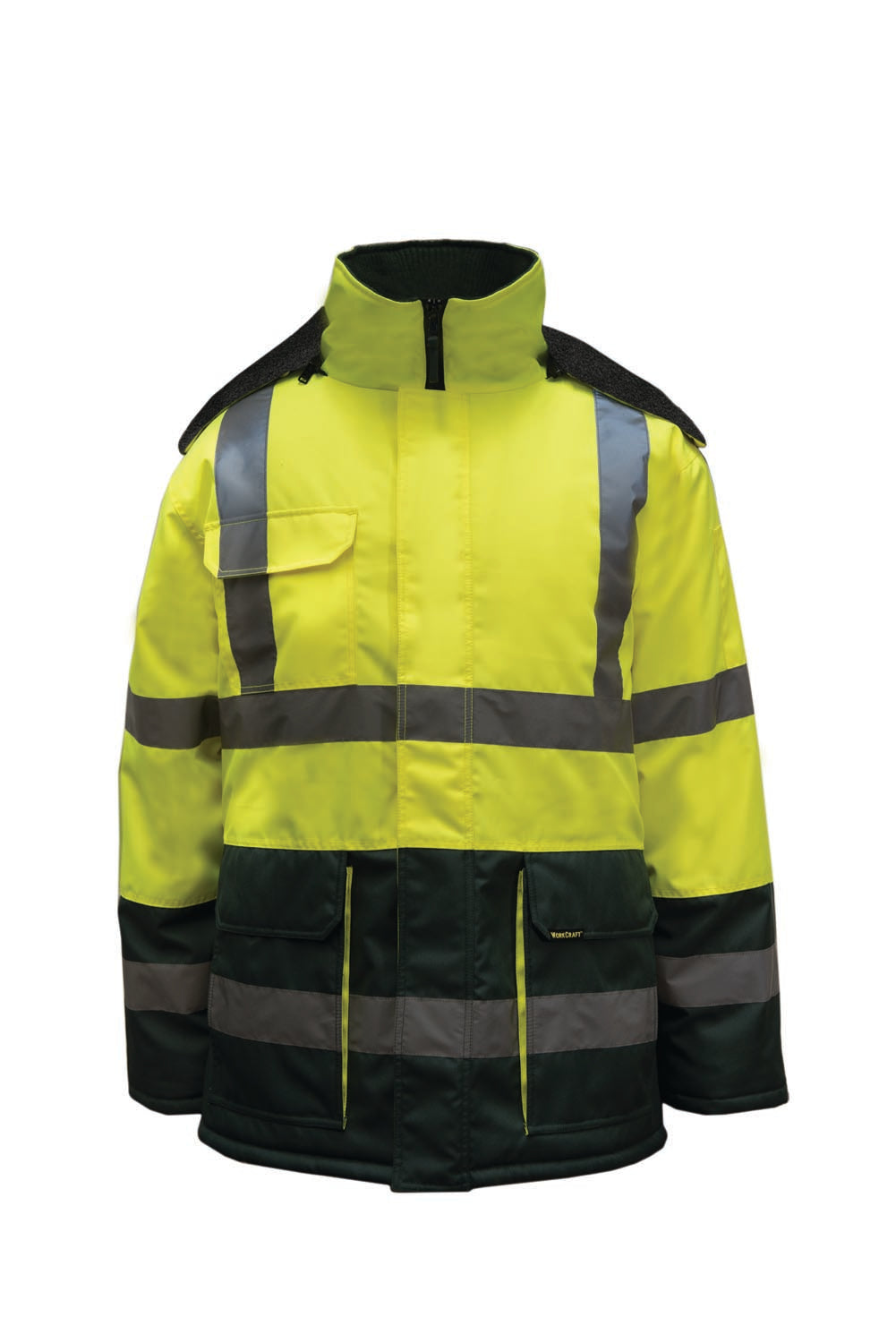 Workcraft WFJ001 Two Tone Freezer Jacket With Reflective Tape-Green/Yellow