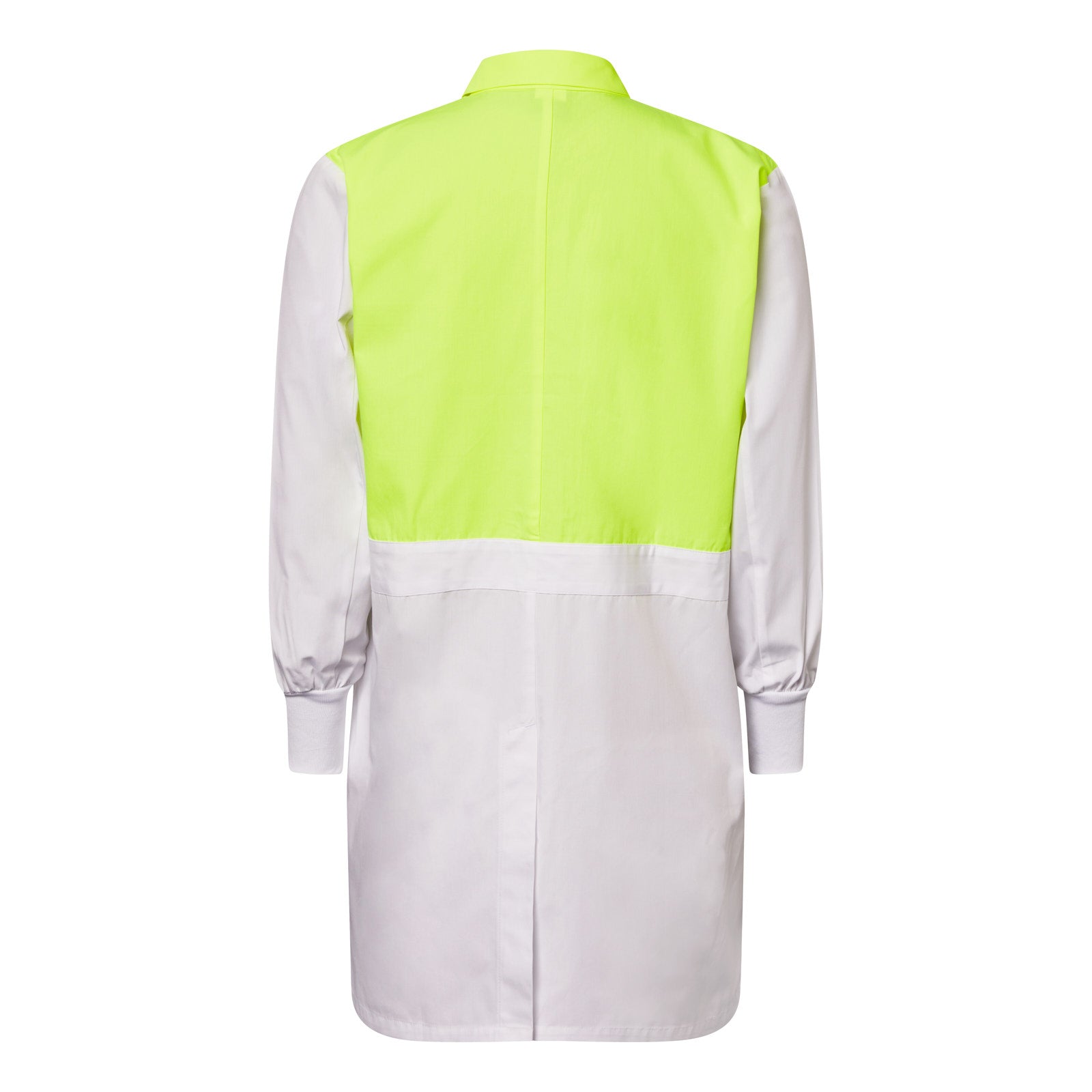 Workcraft WJ1123 Food Industry Dustcoat With Internal Pocket-White & Yellow