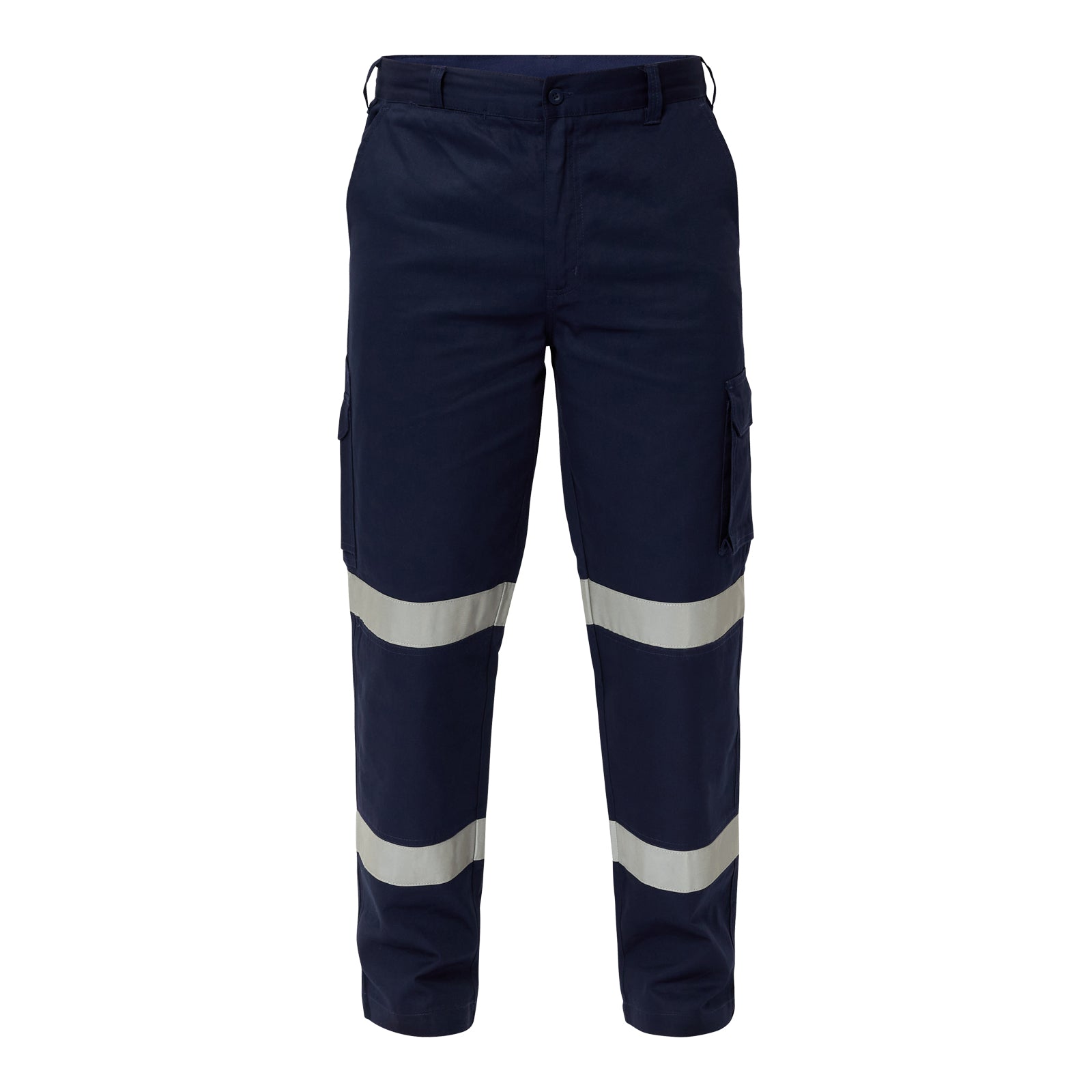 Workcraft WP4015 Reflective Mid-weight Cargo Cotton Drill Trousers-Navy