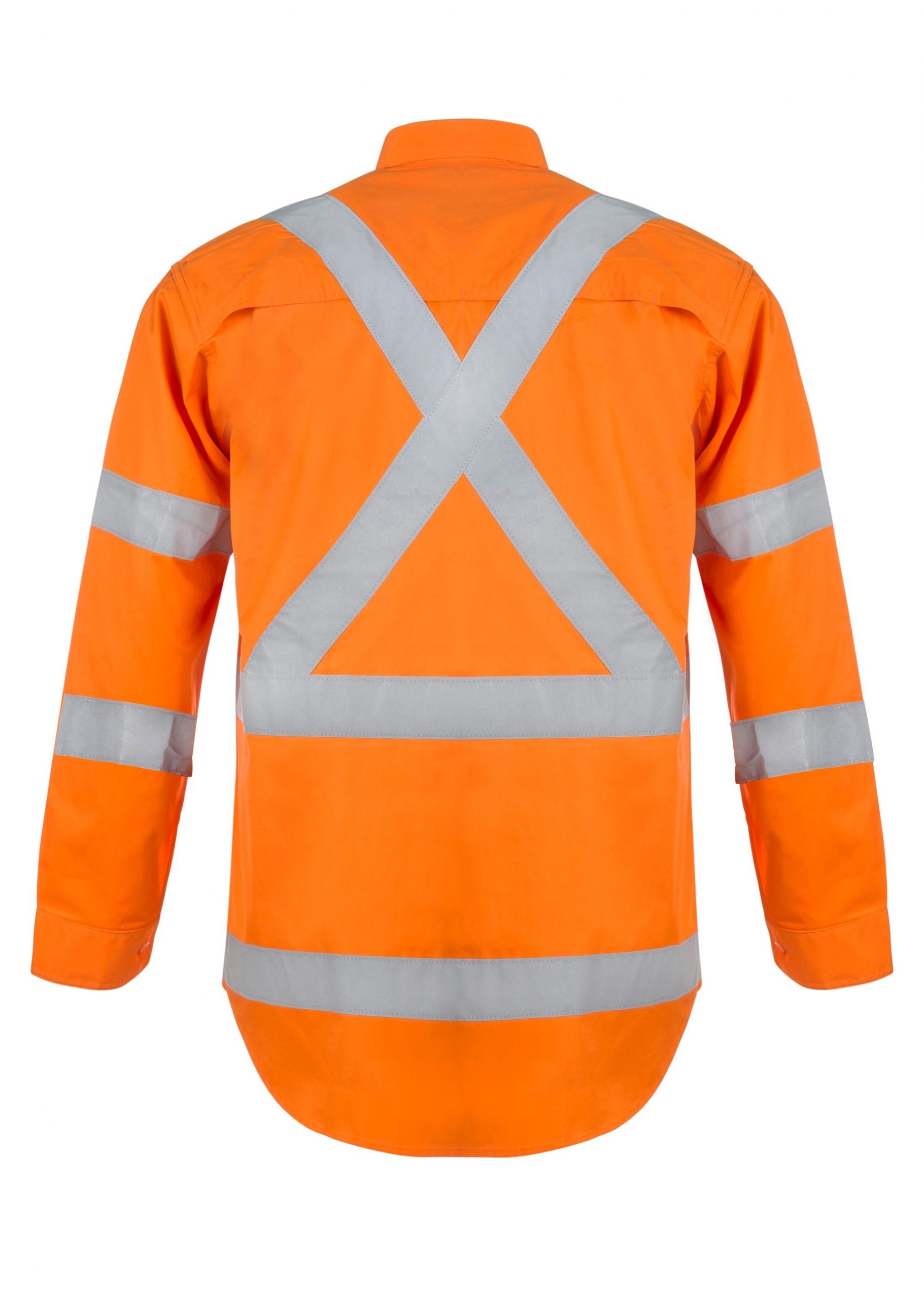 Workcraft WS3222 Hi Vis L/S Shirt With X Pattern Reflective Tape