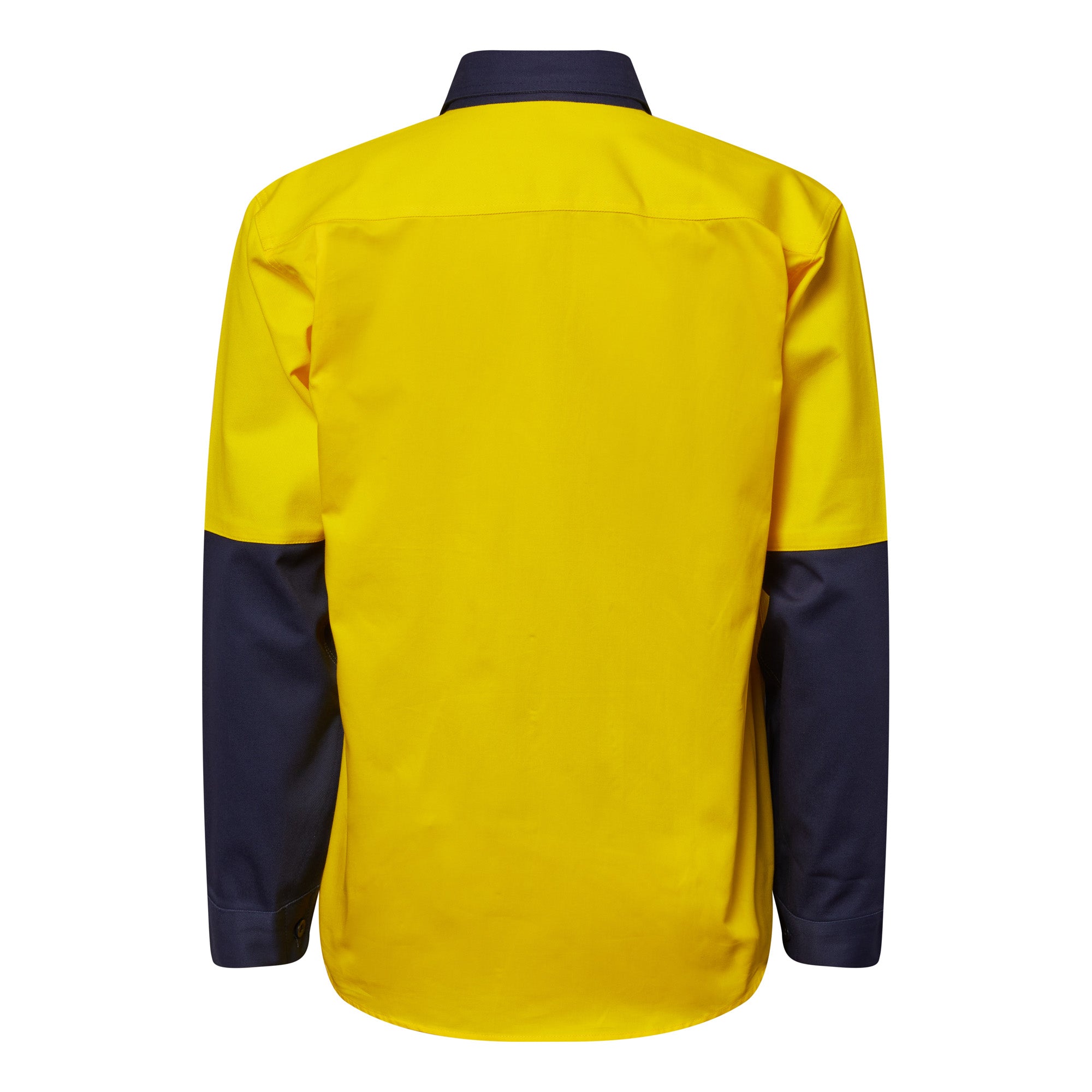 Workcraft WS4254 Heavy Duty Hybrid Hi Vis Closed Front Cotton Drill Shirt With Gusset Sleeves