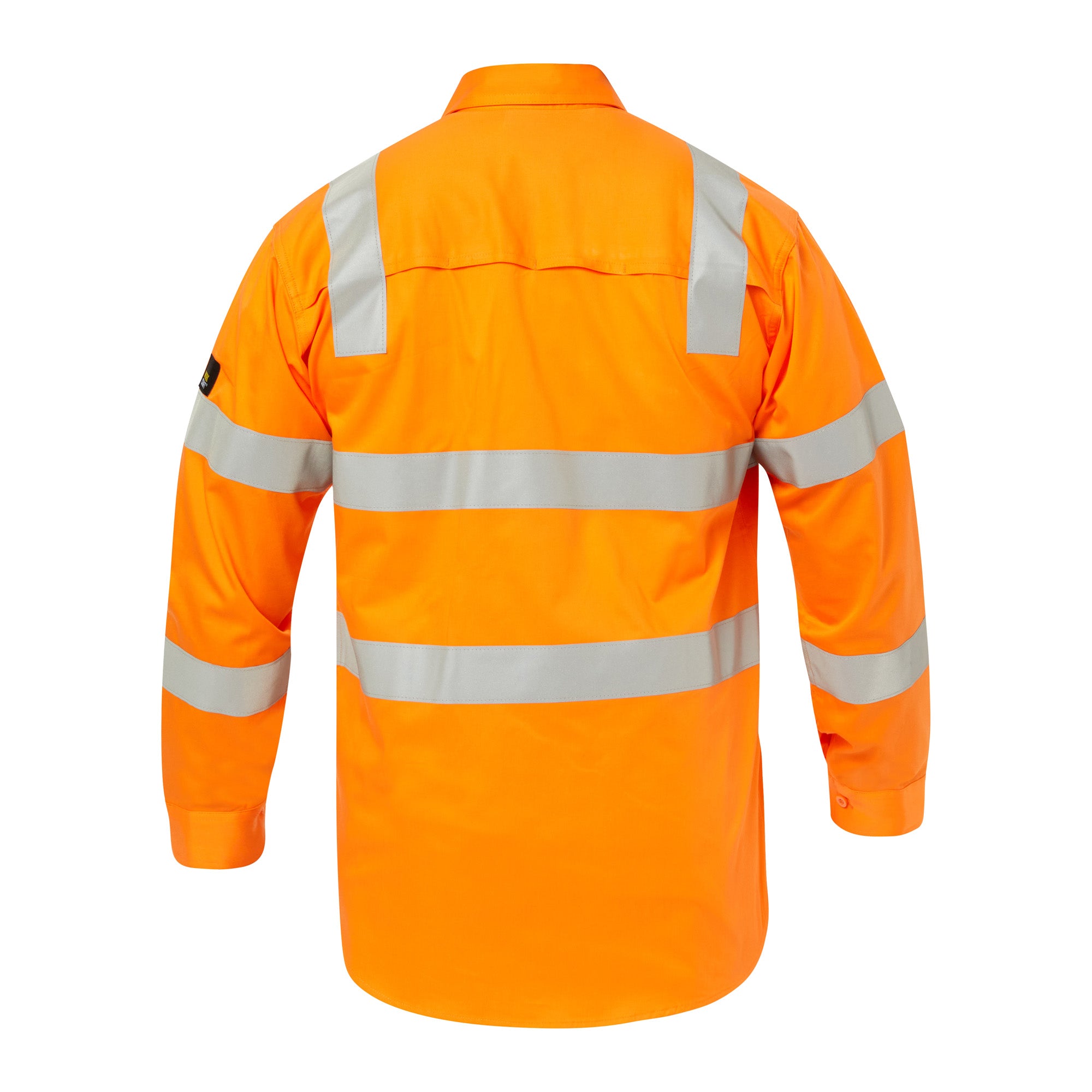 Workcraft WS6011 Lightweight Hi vis Vented Cotton Drill Shirt With Semi Gusset And Shoulder Pattern CSR Reflective Tape