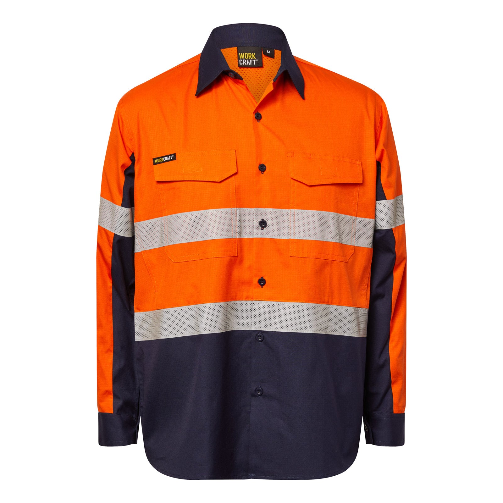 Workcraft WS6068 Hi vis Long Sleeve Vented Reflective Ripstop Shirt