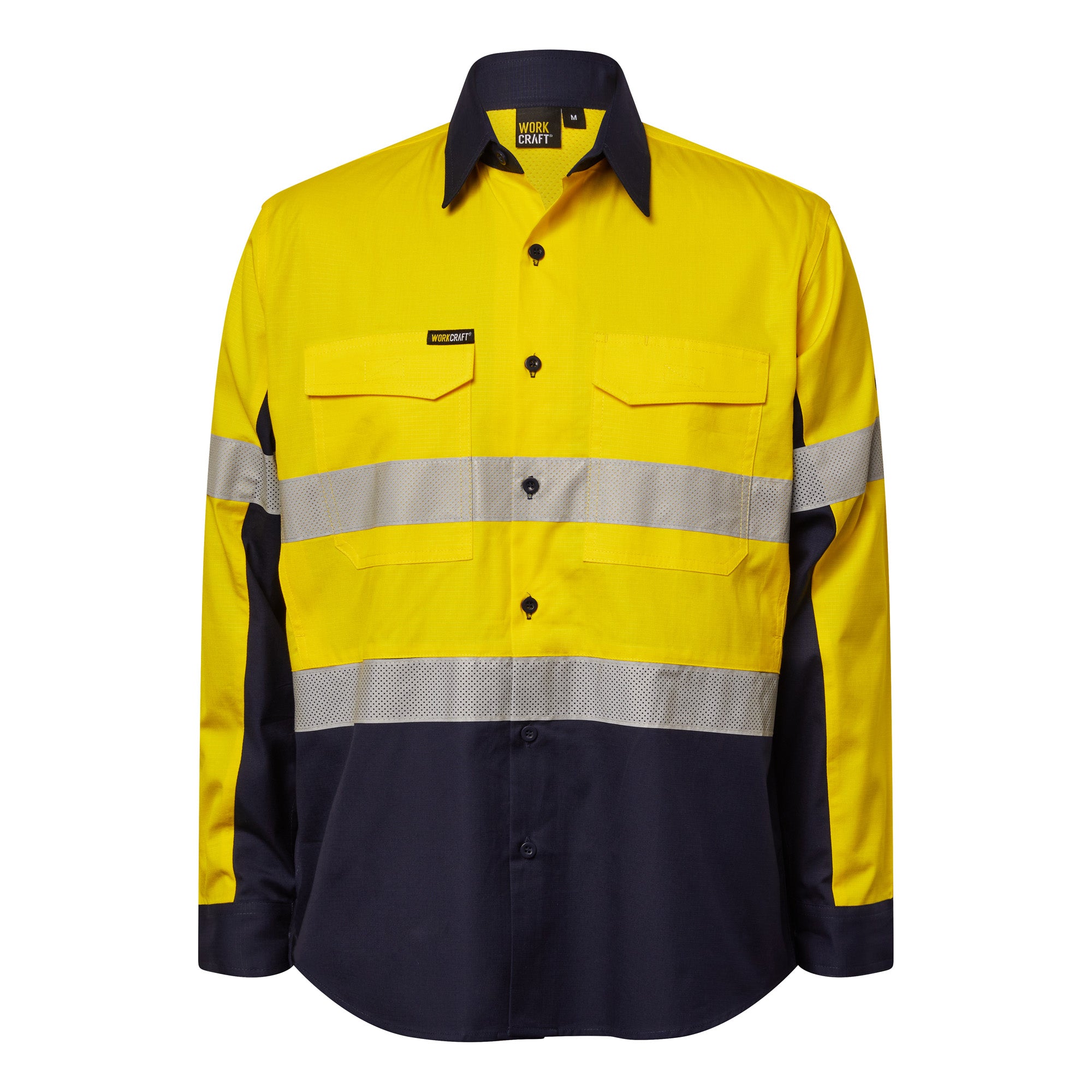 Workcraft WS6068 Hi vis Long Sleeve Vented Reflective Ripstop Shirt