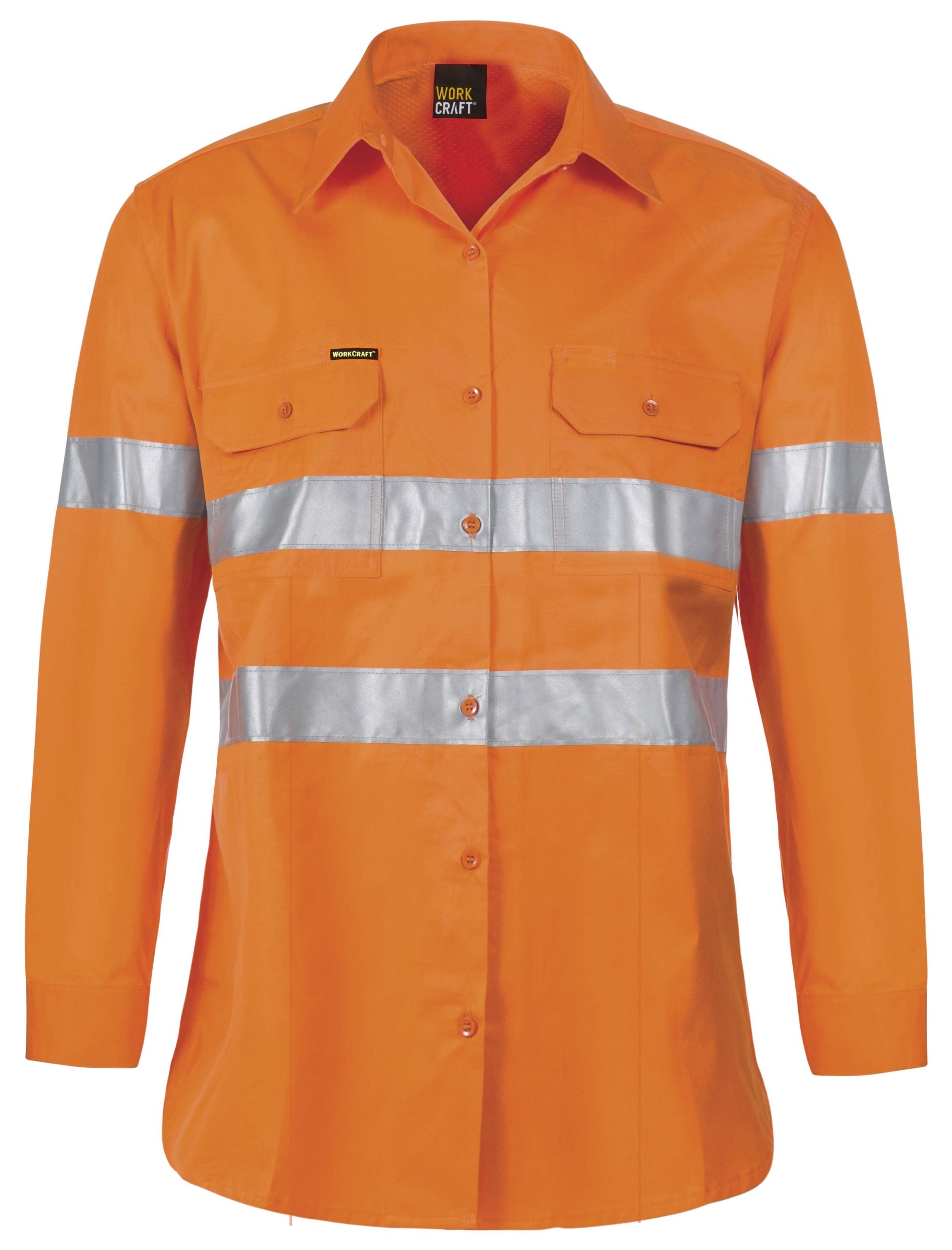 Workcraft WSL508 Ladies Light Weight Hi Vis Shirt With CSR Tape-Orange