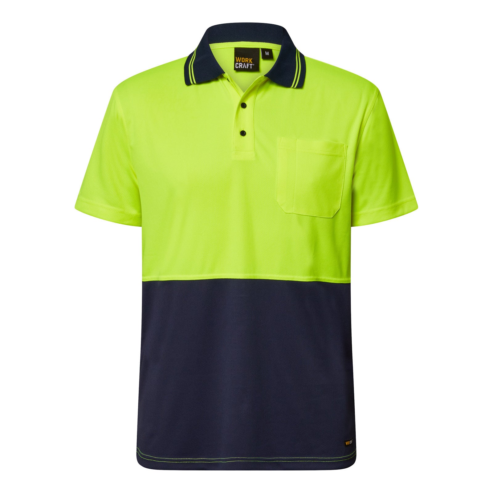 Workcraft WSP201 Hi vis 2 Tone S/sleeve Polo With Pocket