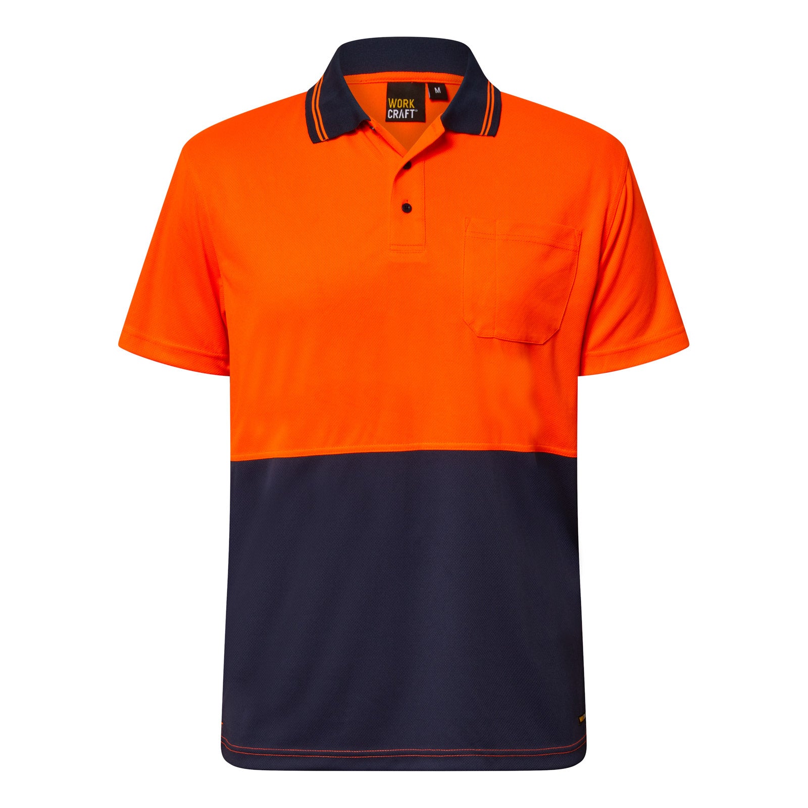 Workcraft WSP201 Hi vis 2 Tone S/sleeve Polo With Pocket