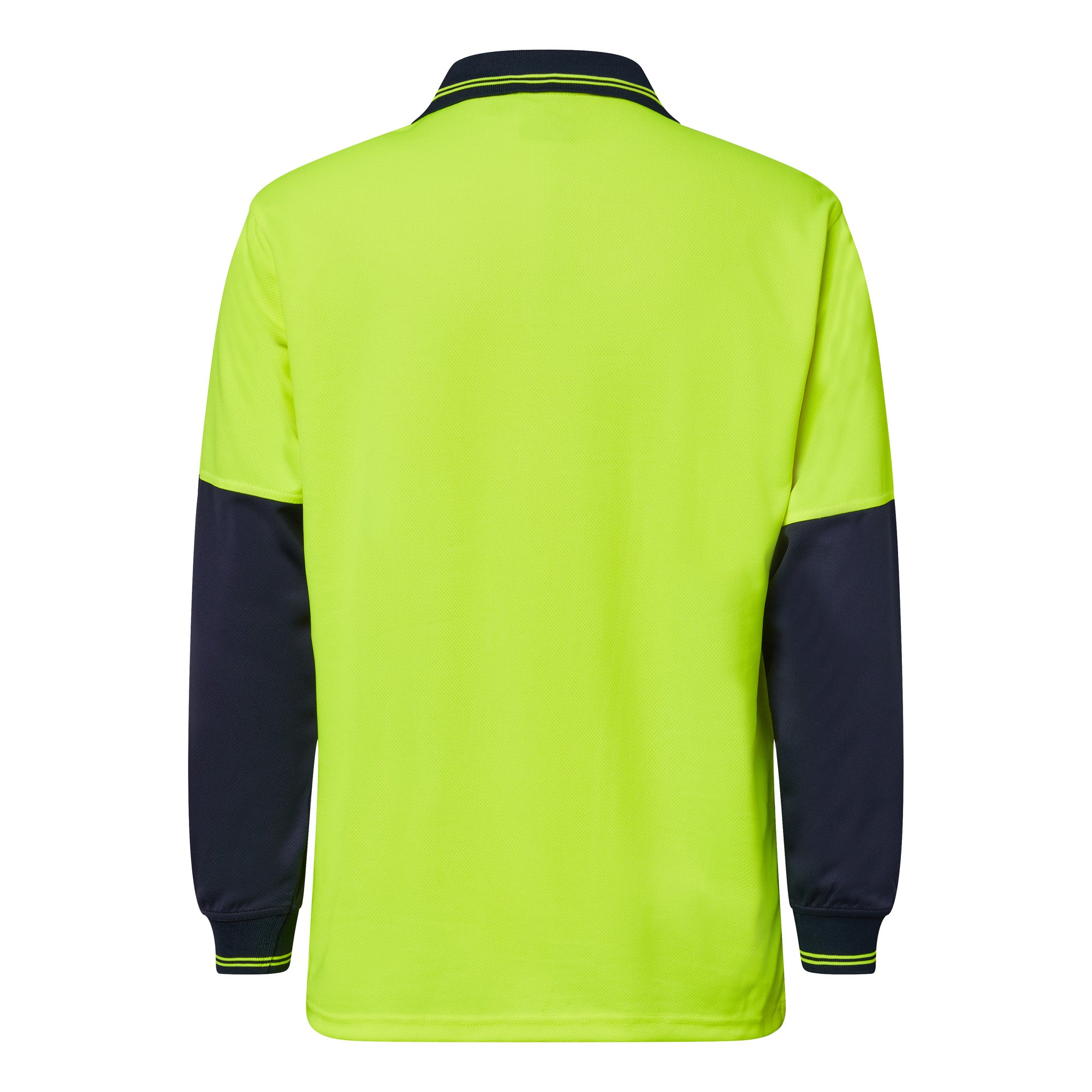 Workcraft WSP206 Hi vis Two Tone Food Industry Long Sleeve Micromesh Polo With No Pocket Or Buttons