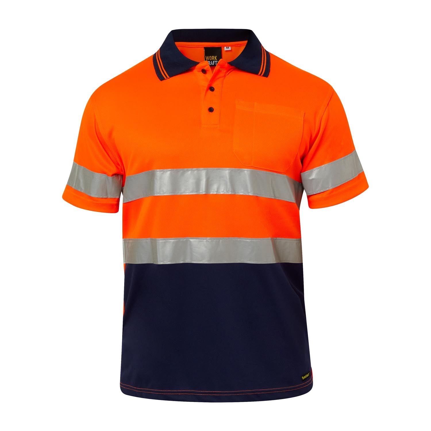 Workcraft WSP410 Hi vis Two Tone S/S Micromesh Polo With Pocket