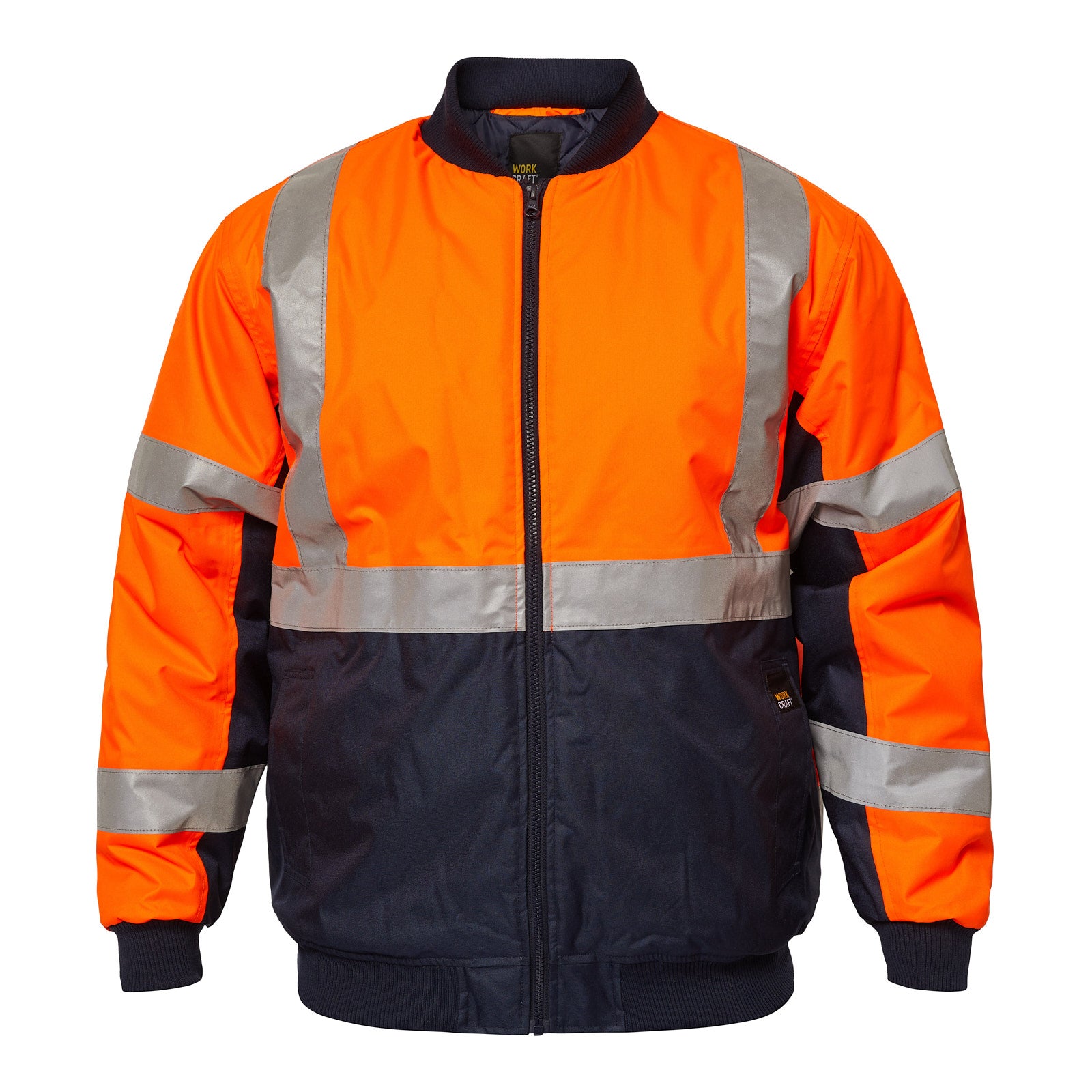 Workcraft WW9010 Hi vis Bomber Jacket-Orange/Navy