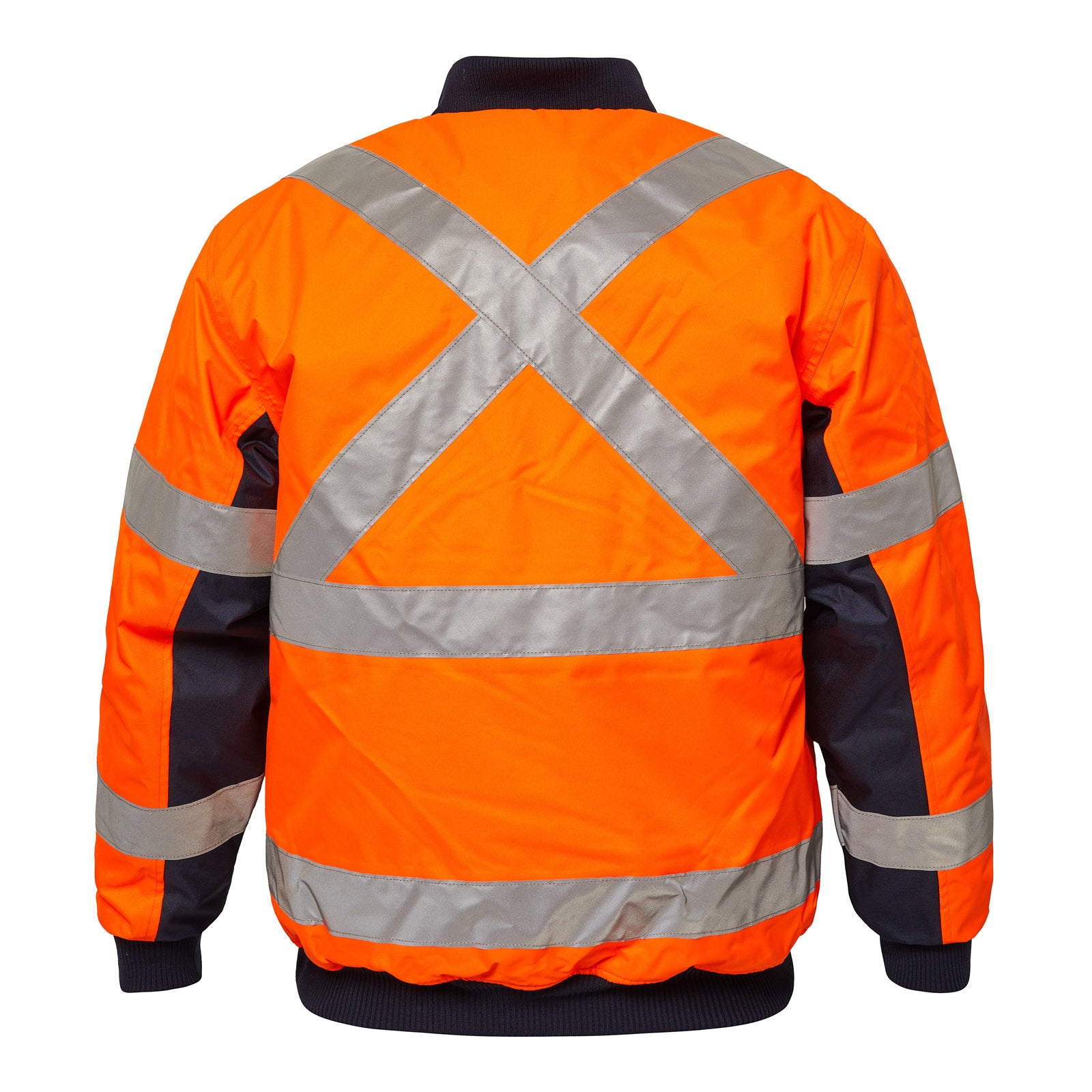 Workcraft WW9010 Hi vis Bomber Jacket-Orange/Navy