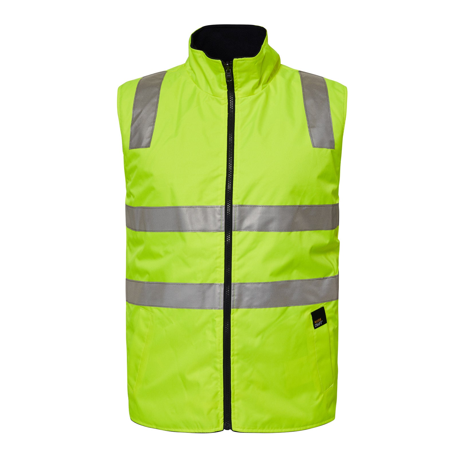 Workcraft WW9014 Frost Hi vis Reversible Fleece Vest With Tape