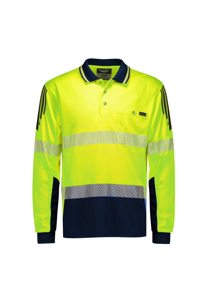 Syzmik ZH550 Men's Hi Vis Flux Segmented Tape Long Sleeve Polo