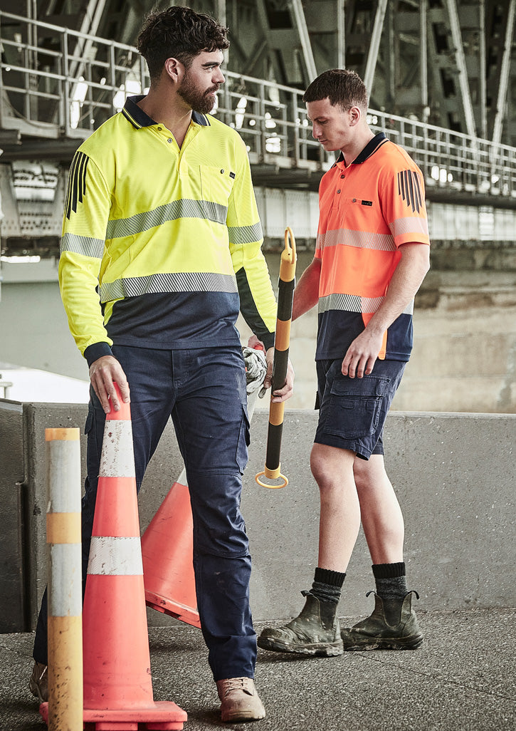 Syzmik ZH550 Men's Hi Vis Flux Segmented Tape Long Sleeve Polo