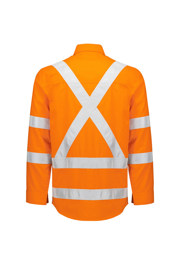 Syzmik ZW187 Men's Orange Flame Lightweight Ripstop X Back Taped Shirt