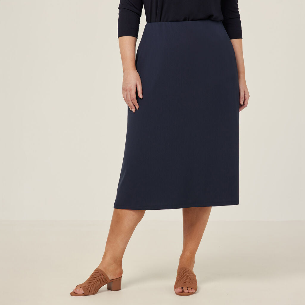 NNT CAT2RV Crepe Stretch Midi Length A-line Skirt