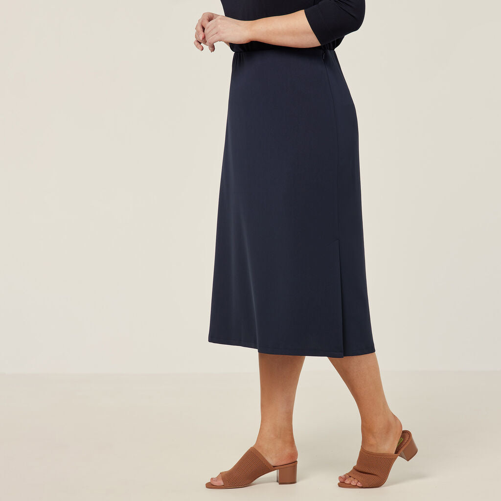 NNT CAT2RV Crepe Stretch Midi Length A-line Skirt