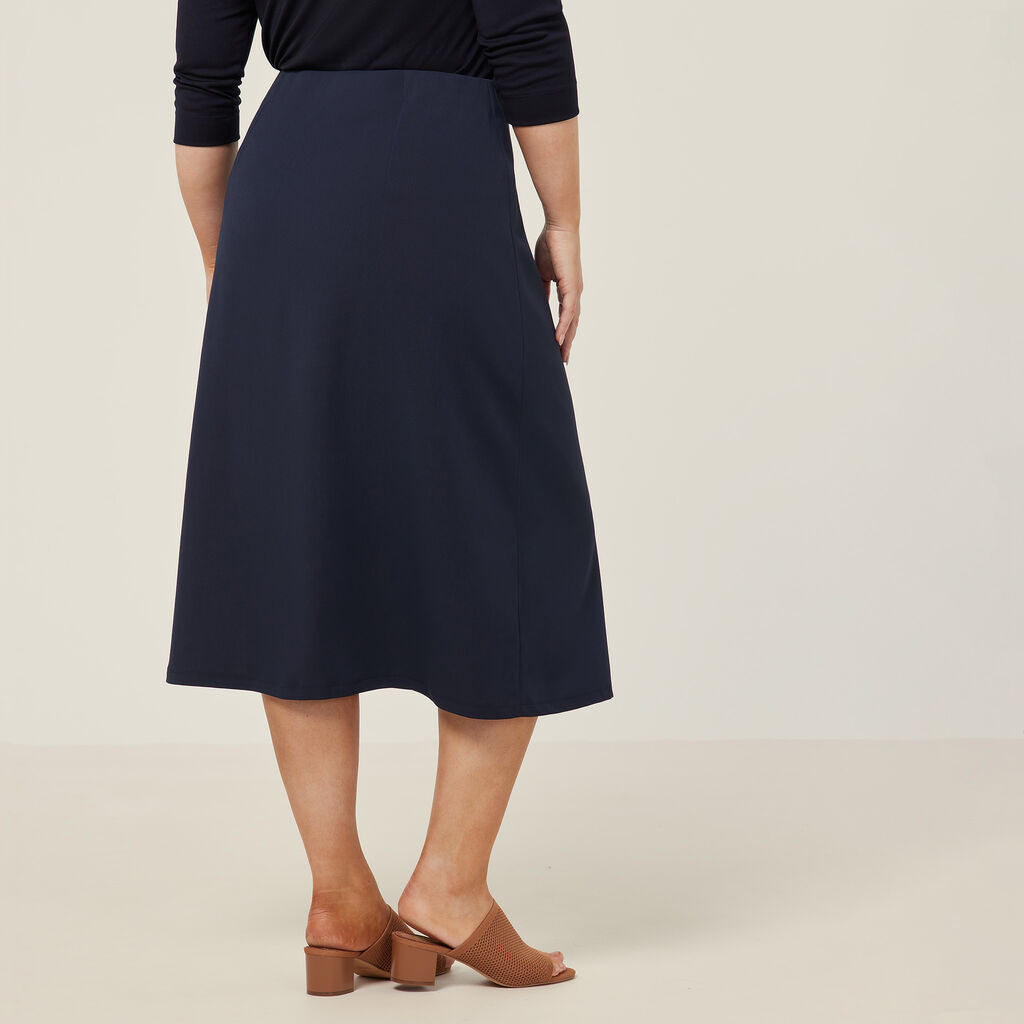 NNT CAT2RV Crepe Stretch Midi Length A-line Skirt