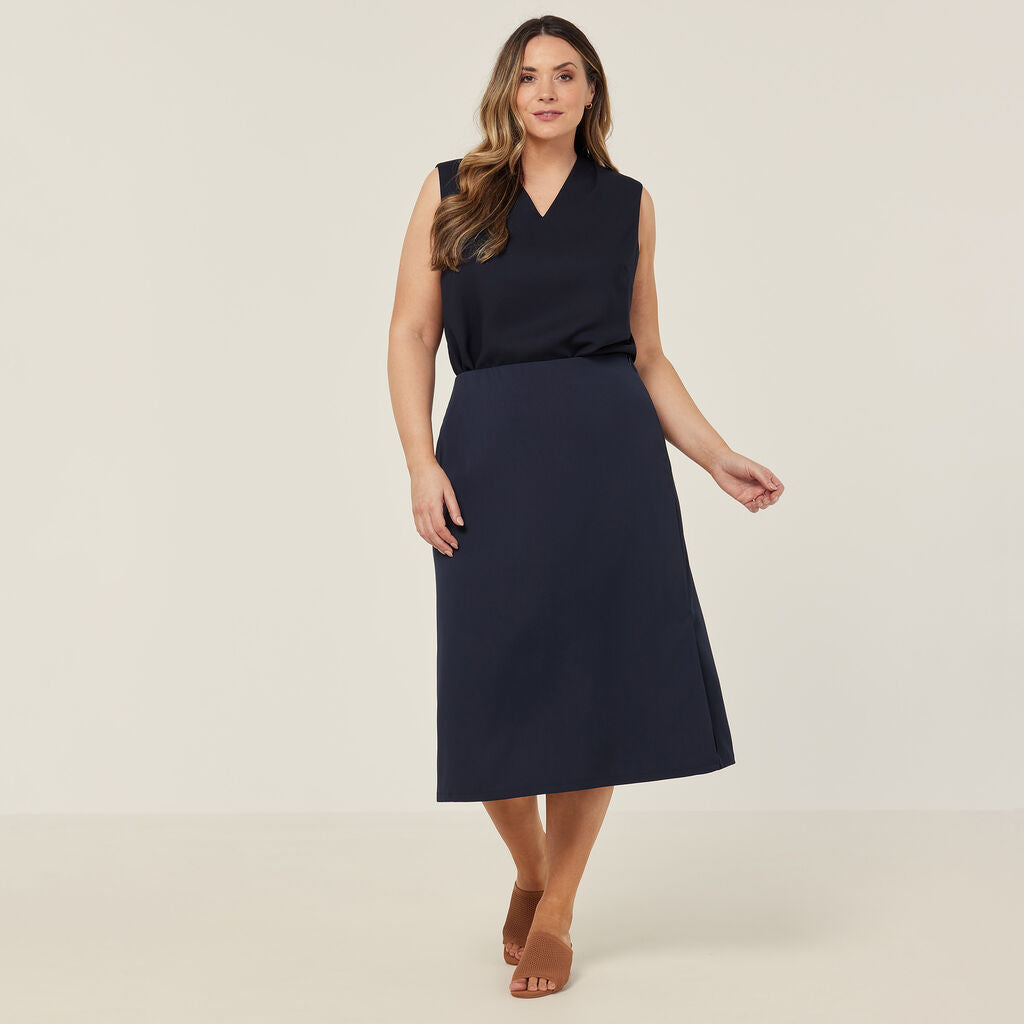 NNT CAT2RV Crepe Stretch Midi Length A-line Skirt