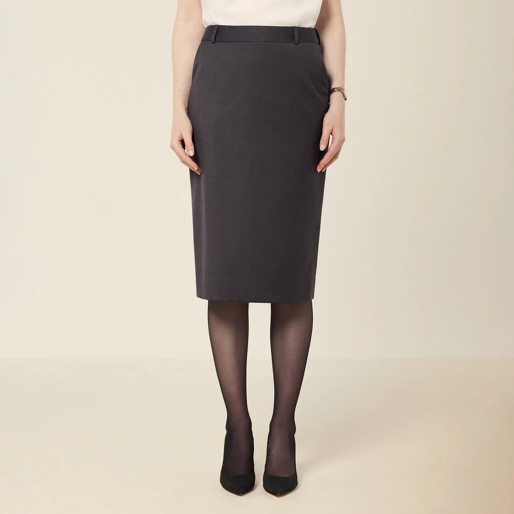 NNT CAT2RW Wool Blend Twill Secret Waist Midi Skirt