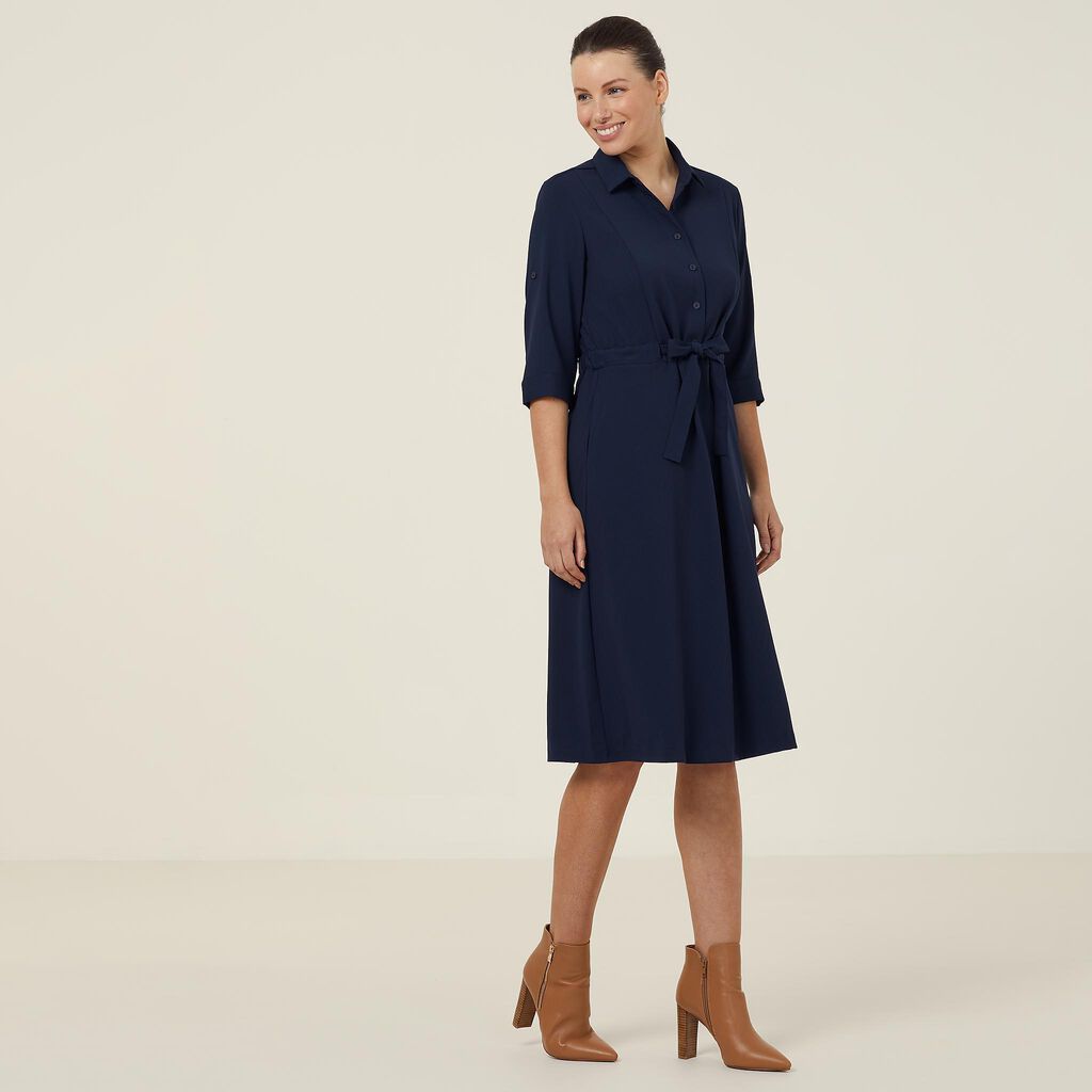 NNT CAT67Y Heavy Stretch Georgette Shirt Dress