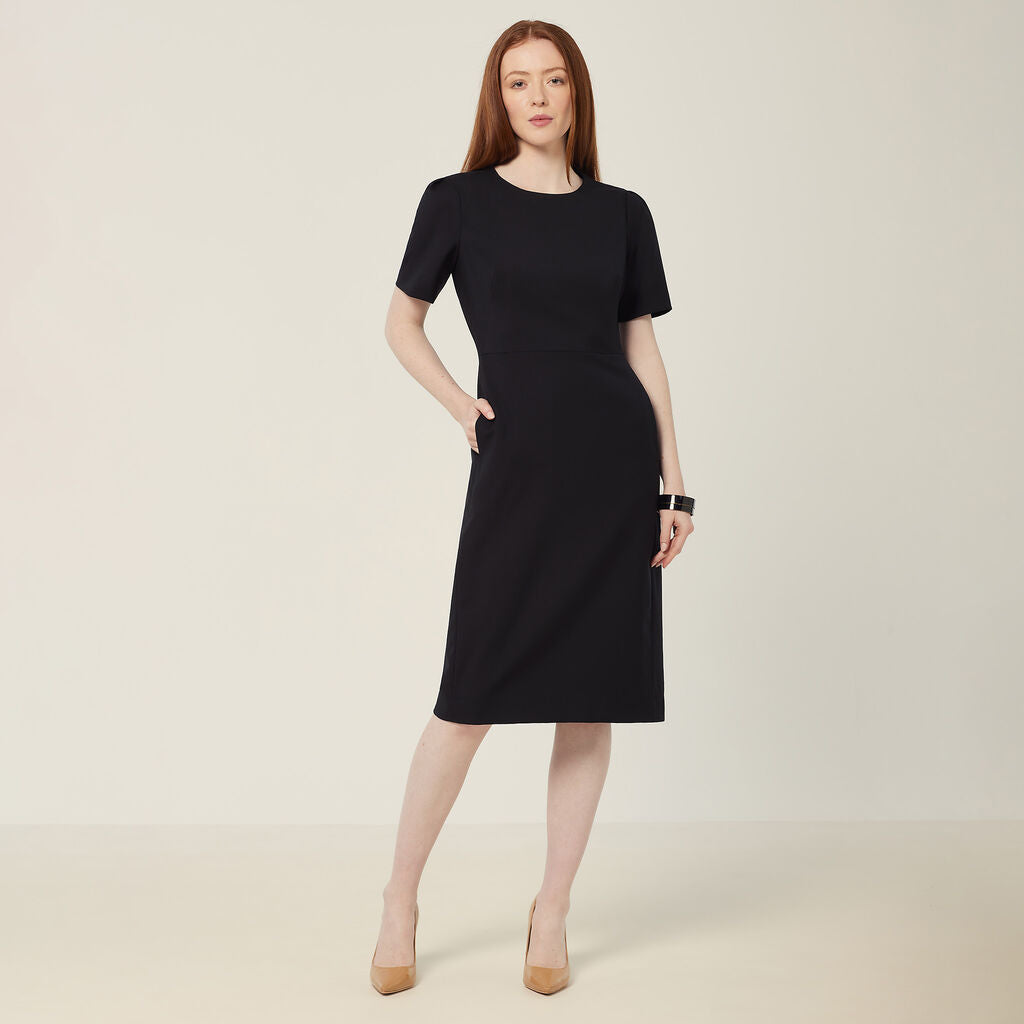 NNT CAT69W Wool Blend Twill Short Sleeve Dress