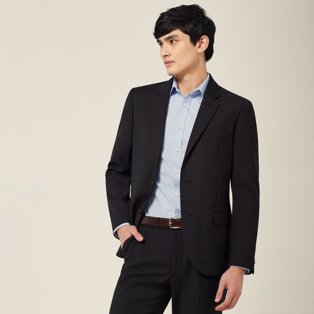 NNT CATBEU Wool Blend Twill Tailored 2 Button Jacket
