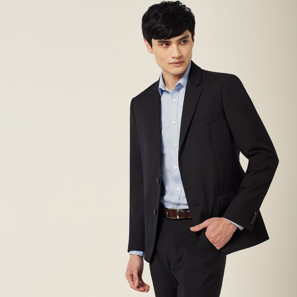 NNT CATBEU Wool Blend Twill Tailored 2 Button Jacket