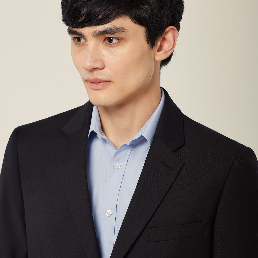 NNT CATBEU Wool Blend Twill Tailored 2 Button Jacket
