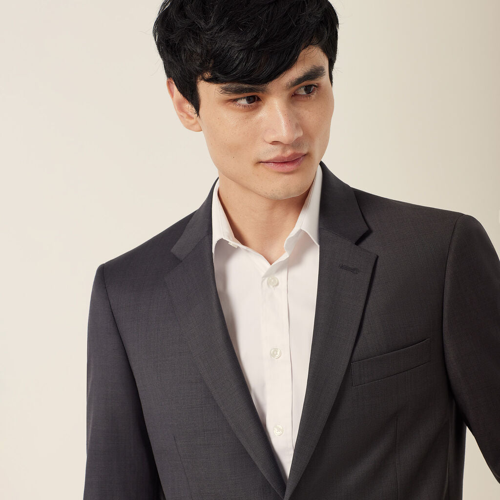 NNT CATBEU Wool Blend Twill Tailored 2 Button Jacket
