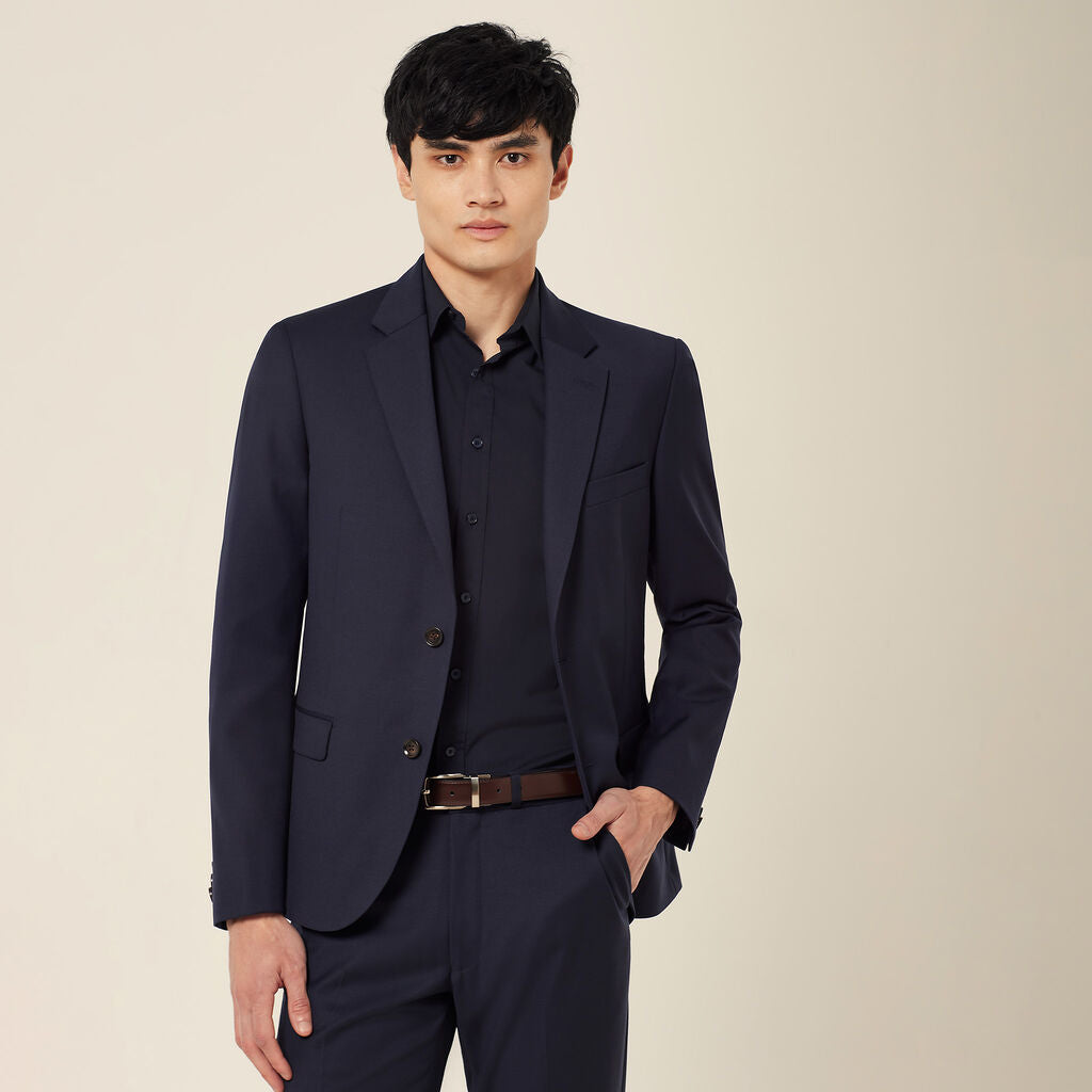 NNT CATBEU Wool Blend Twill Tailored 2 Button Jacket