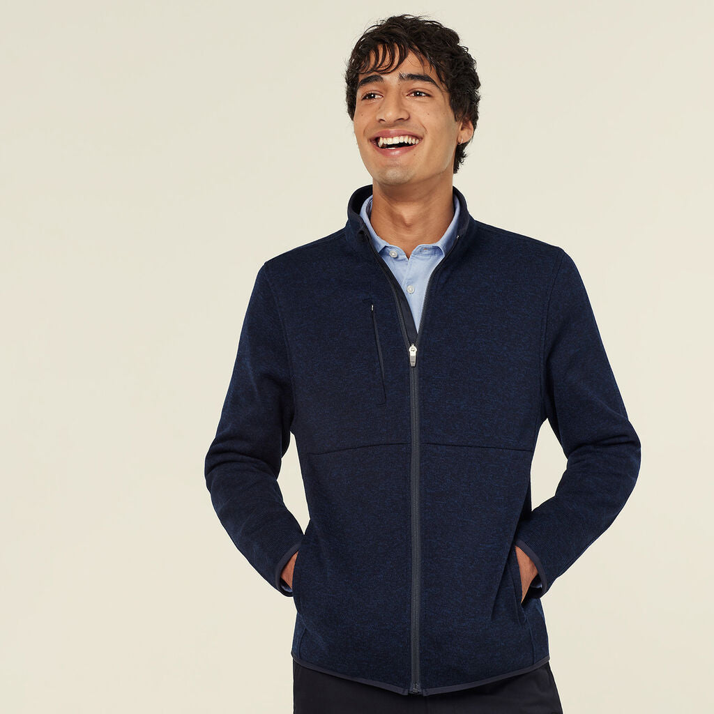 NNT CATBFJ Men's Textured Fleece Zip Front Jacket