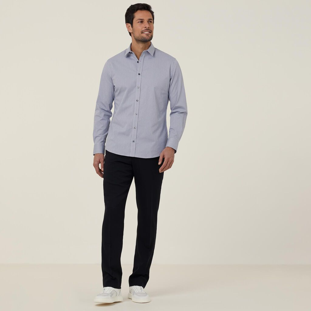 NNT CATJDF Avignon Gingham Check Long Sleeve Slim Shirt