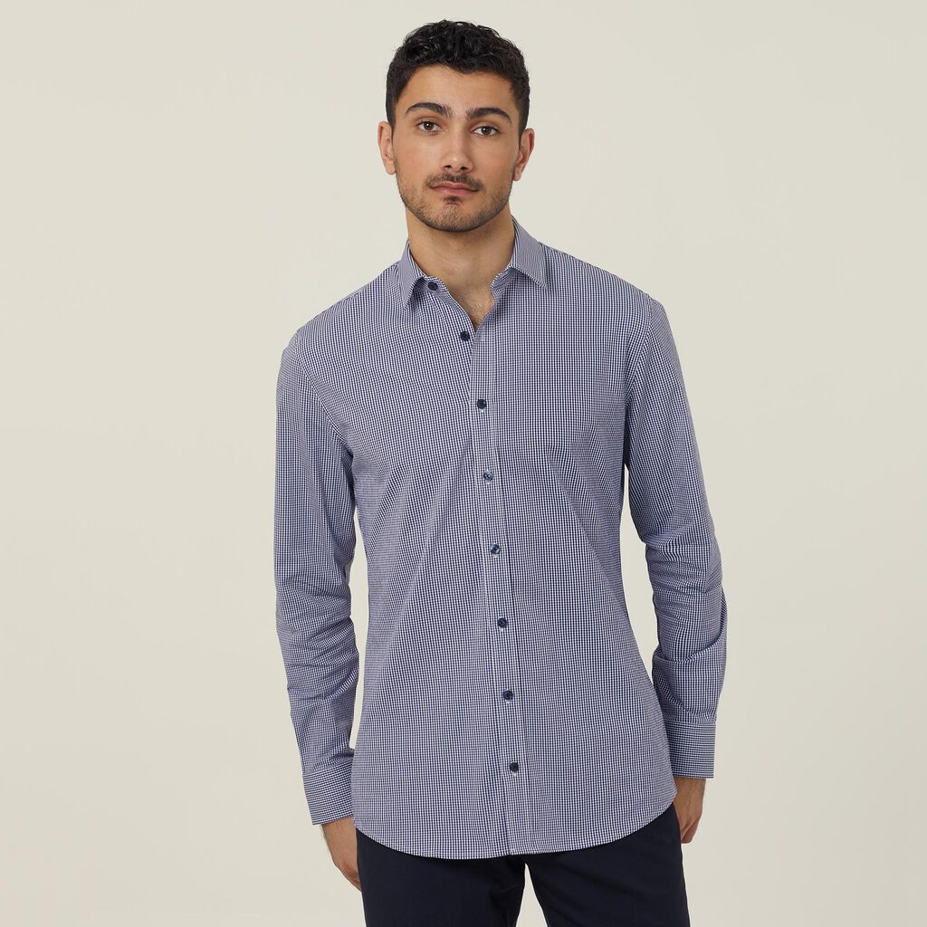 NNT CATJDF Avignon Gingham Check Long Sleeve Slim Shirt