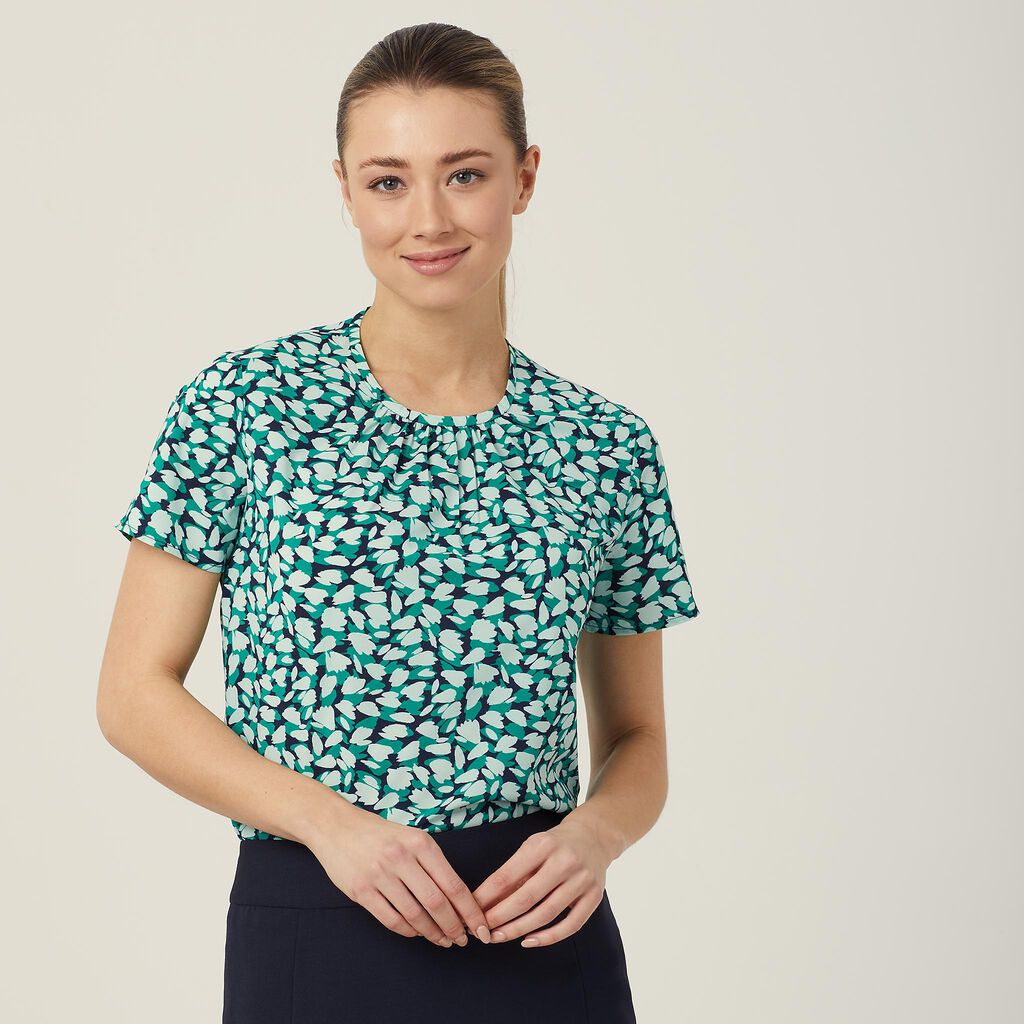 NNT CATUFA Petal Print Short Sleeve Top