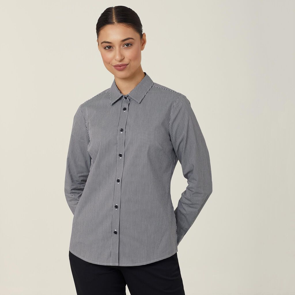 NNT CATUKS Avignon Gingham Check Long Sleeve Slim Shirt