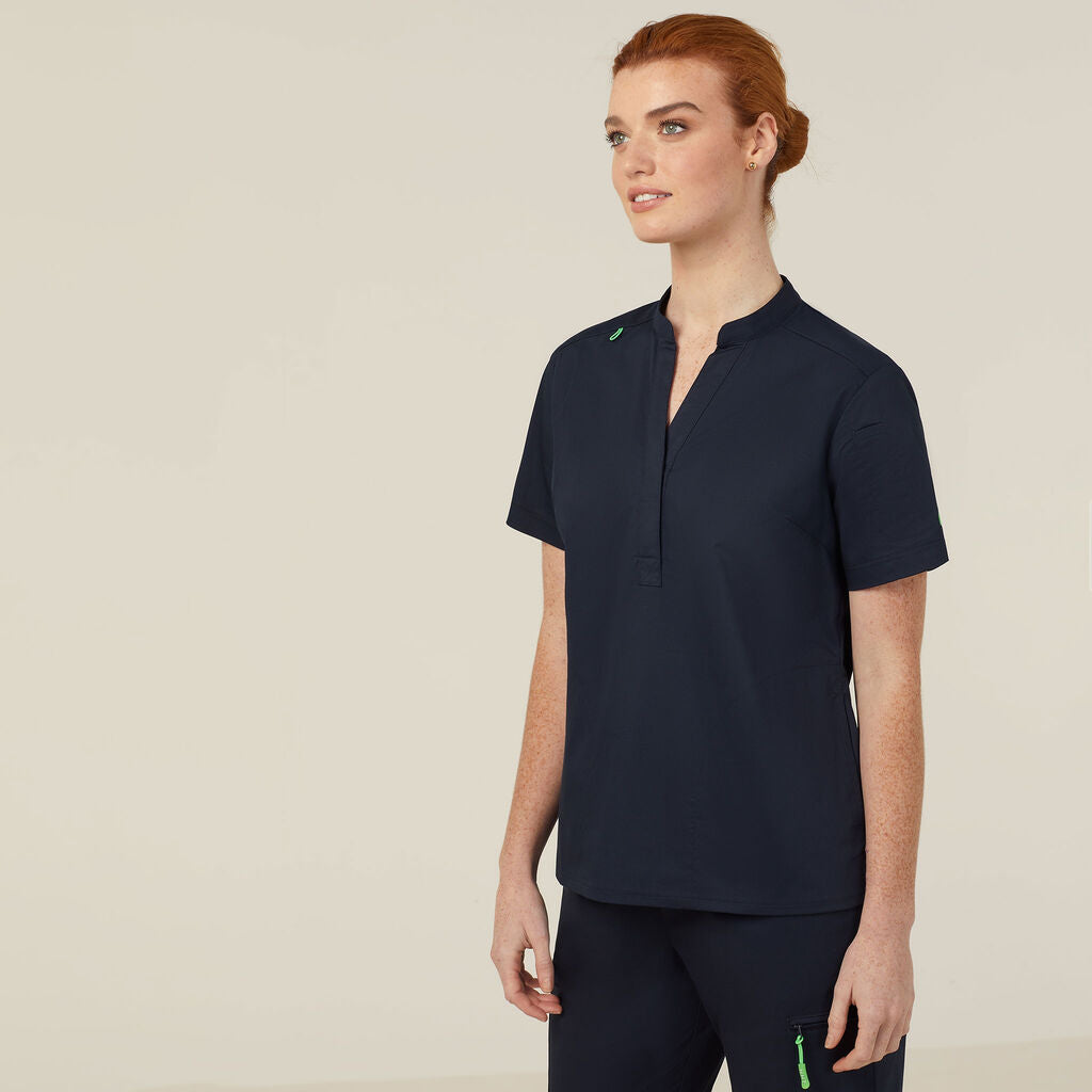 NNT CATUMM Next-gen Antibacterial Active Blackburn Mandarin Collar Scrub Top