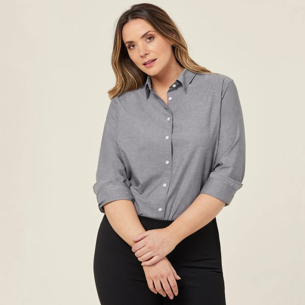 NNT CATUSZ Cotton Chambray Long Sleeve Relaxed Shirt