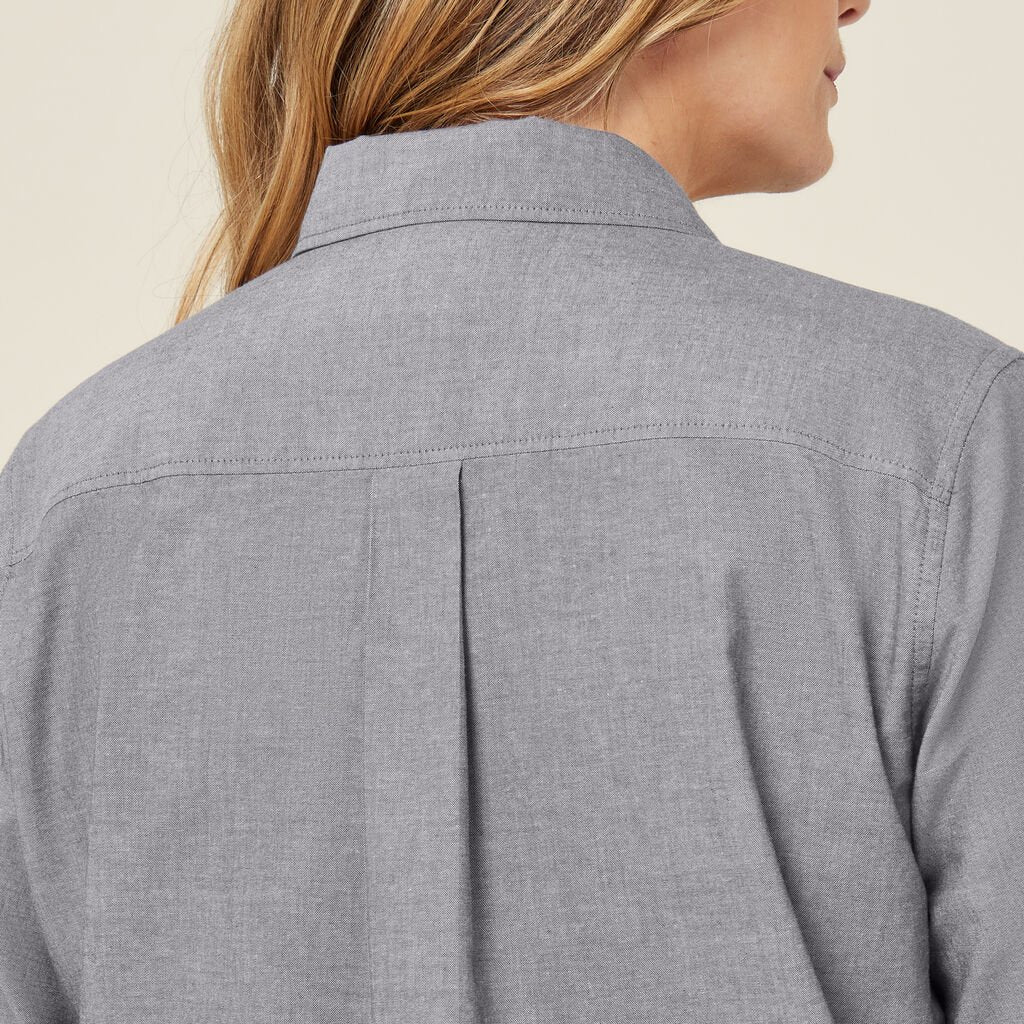 NNT CATUSZ Cotton Chambray Long Sleeve Relaxed Shirt