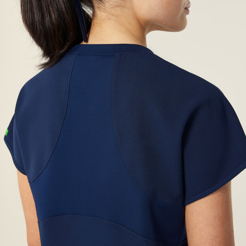 NNT CATUY7 Invigorate Crew Neck Scrub Top-Navy Blue